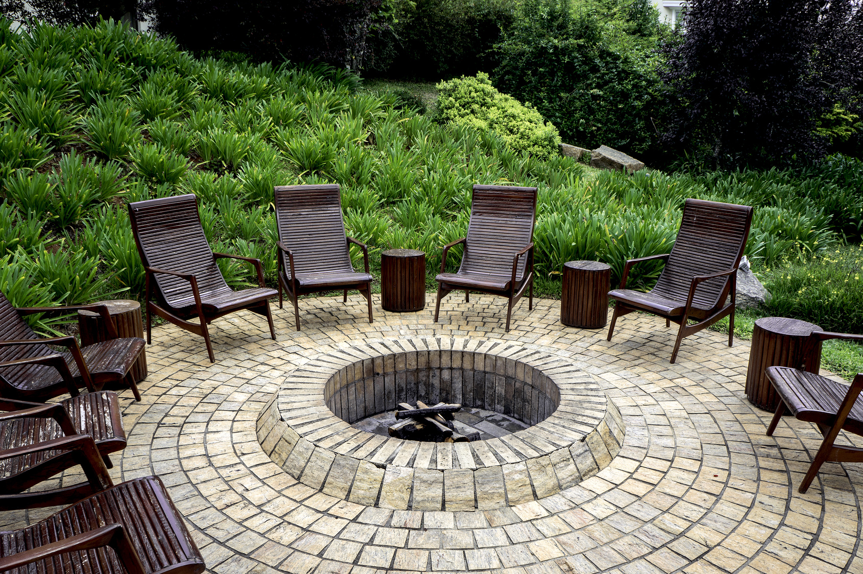 in ground pool replacement excavation patio firepit